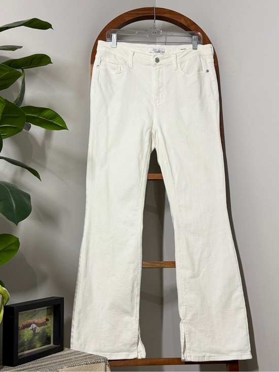 Judy Blue Denim - Judy Blue 13/31 White Lila Mid Rise Split Hem Bootcut Jeans NEW